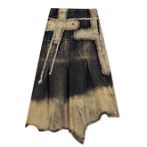 Fairy Grunge gewaschener langer Jeansrock